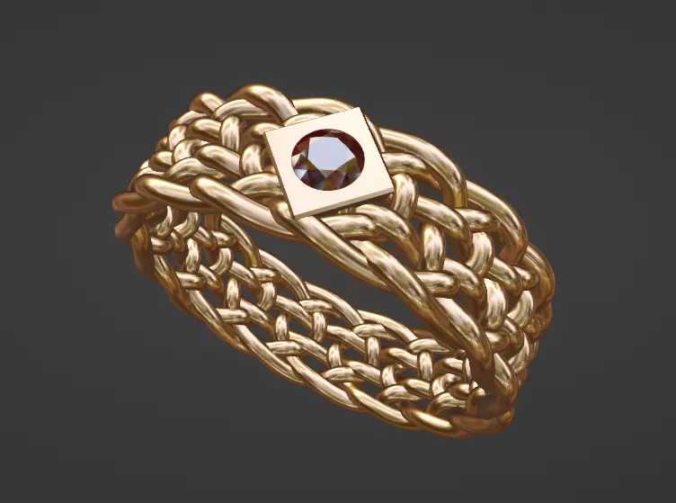 ruby diamond celtic knot ring US size 6 3D print model