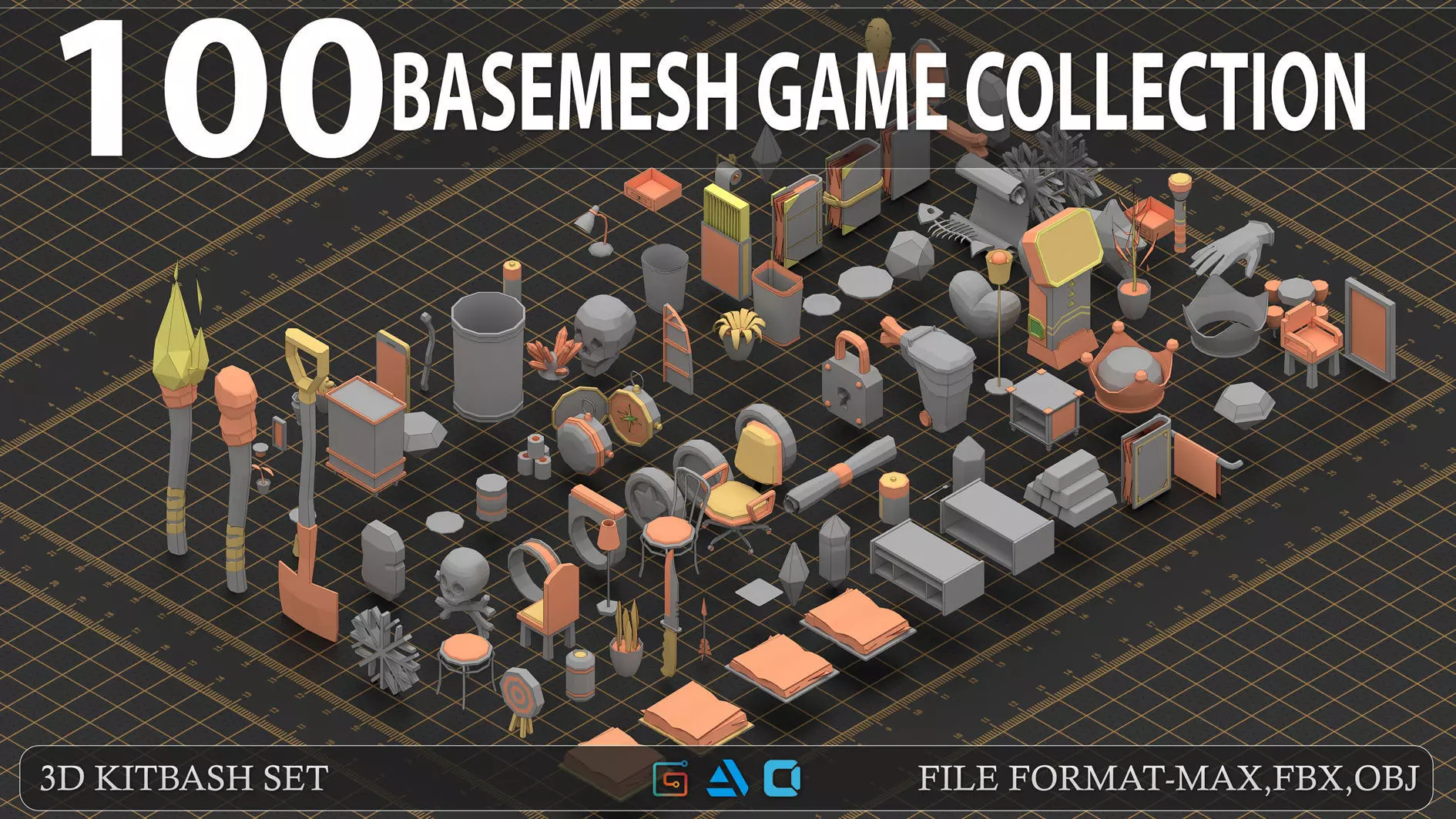 100 Basemesh Game Collection Free 3D model