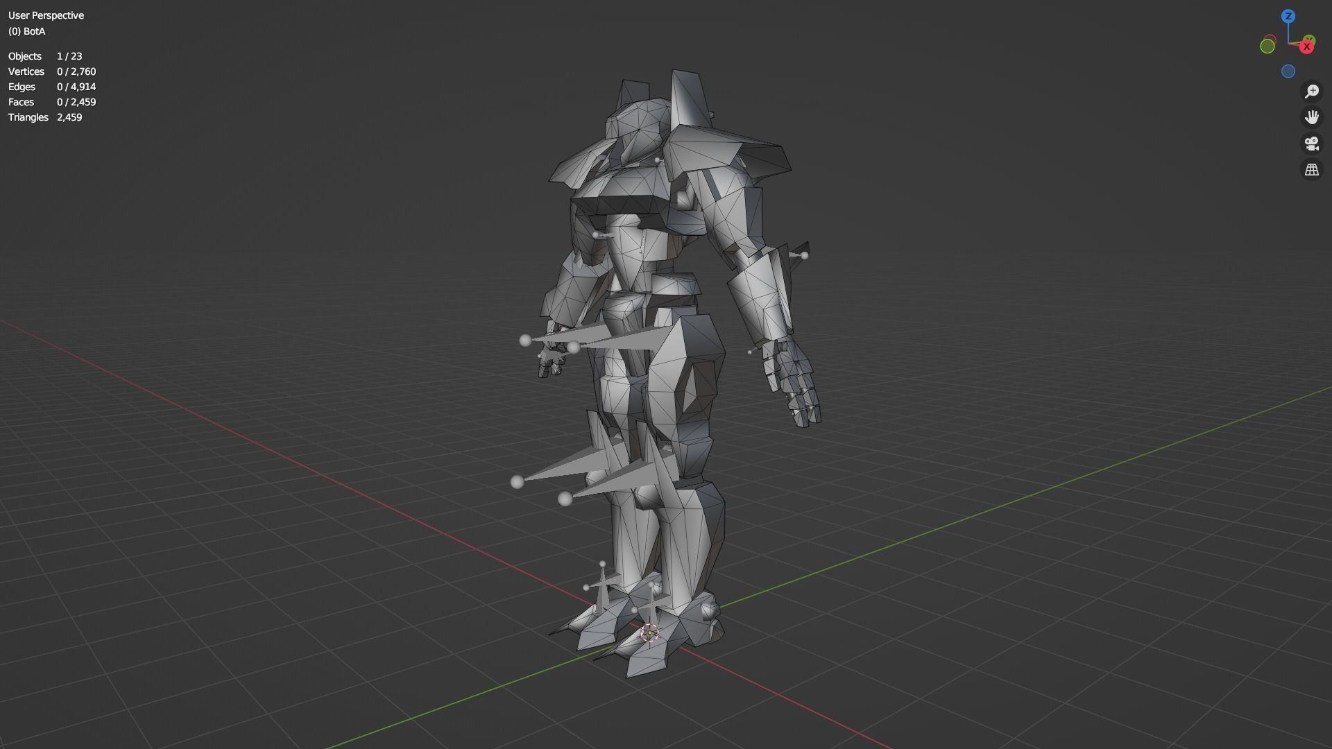 Low poly game-ready Unreal tenement game Rigged Egypt Robot Low-poly 3D model_5