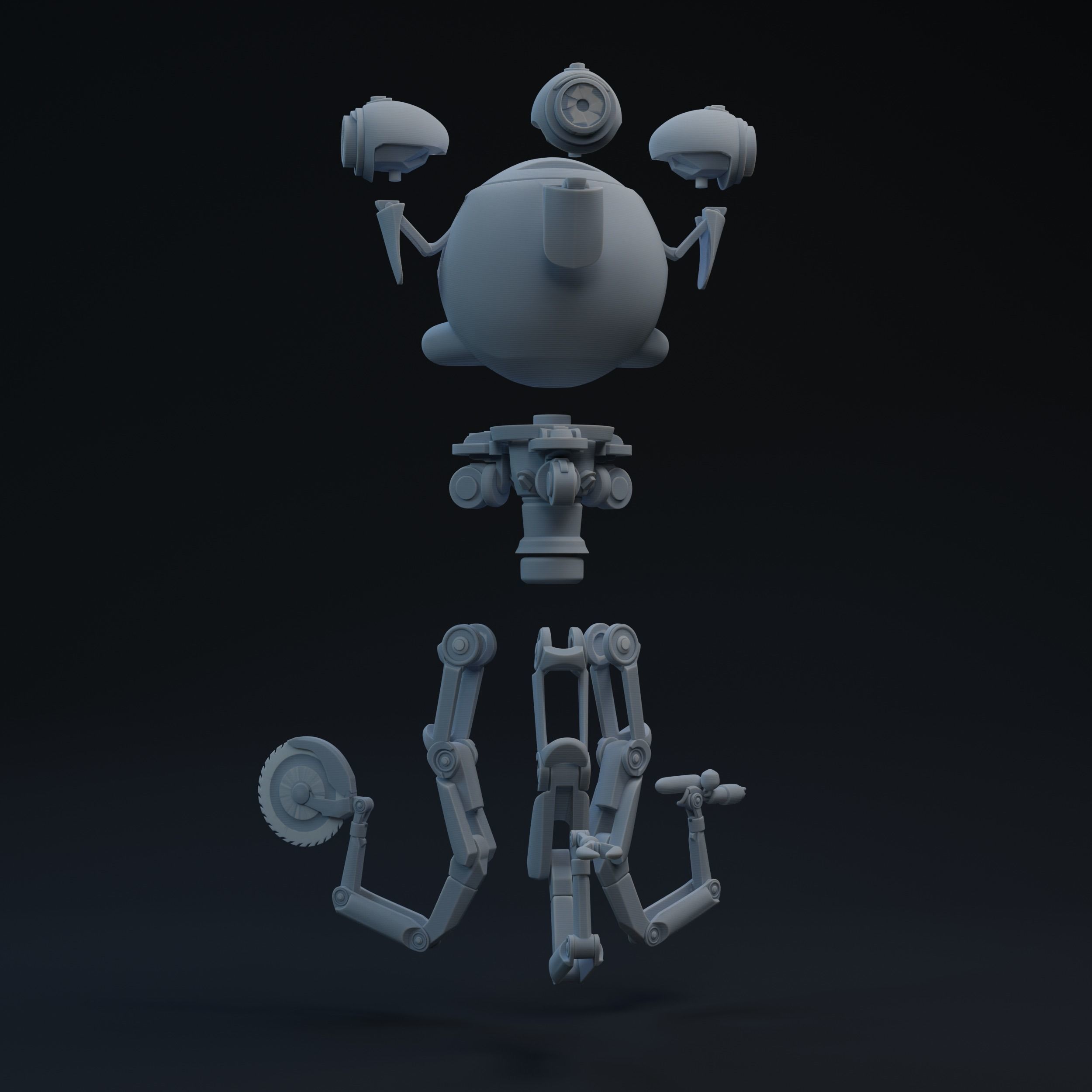 F4 Mr Handy One-Twelfth Scale Files 3D print model_1