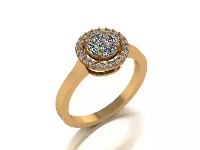 Marquise Princess Engagement Ring