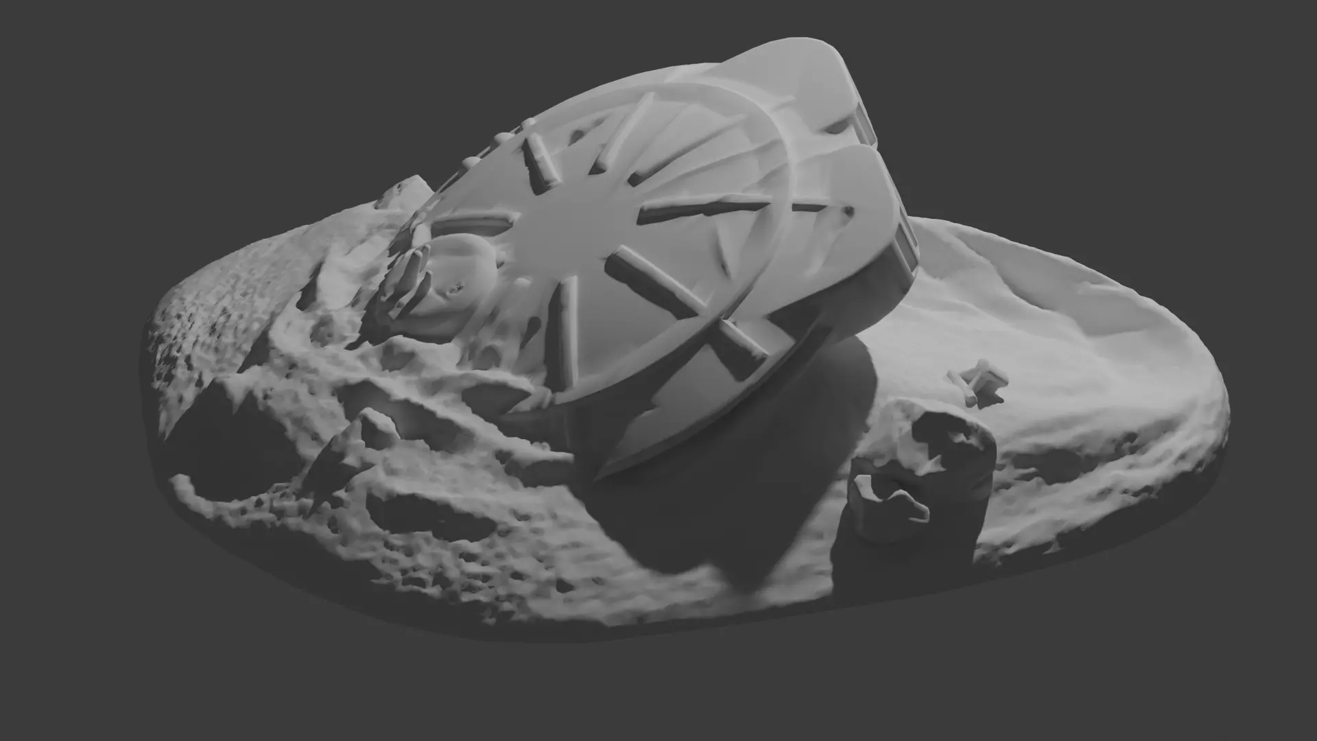 Crashed UFO Decor 3D print model_0
