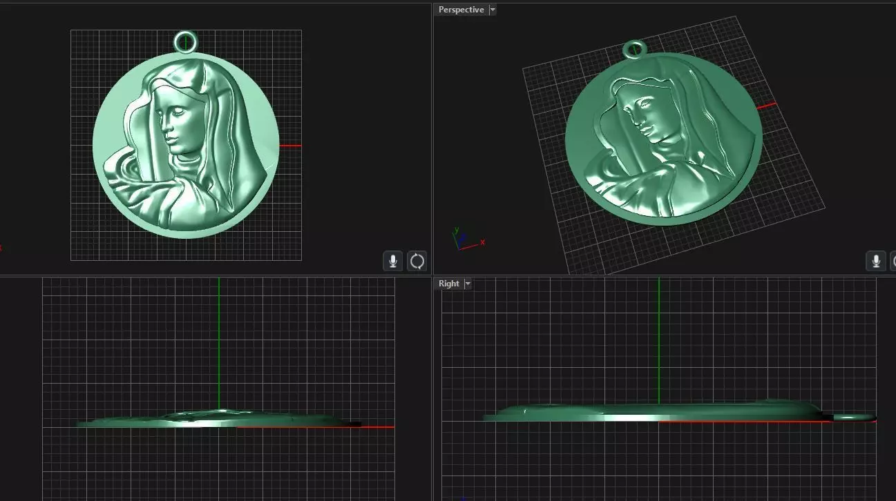 Lady of Sorrows pendant 3D print model_0
