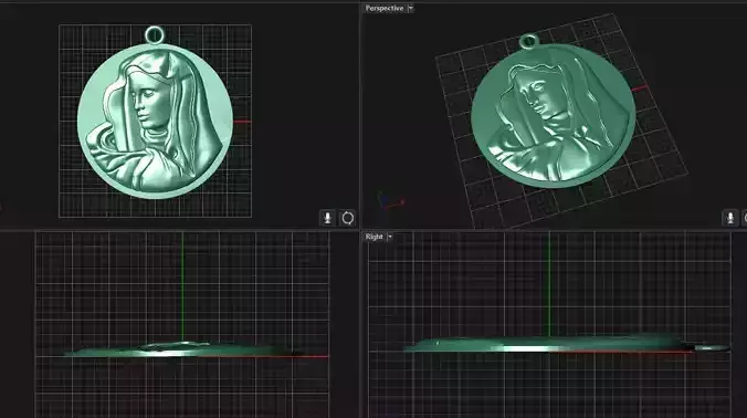 Lady of Sorrows pendant 3D print model