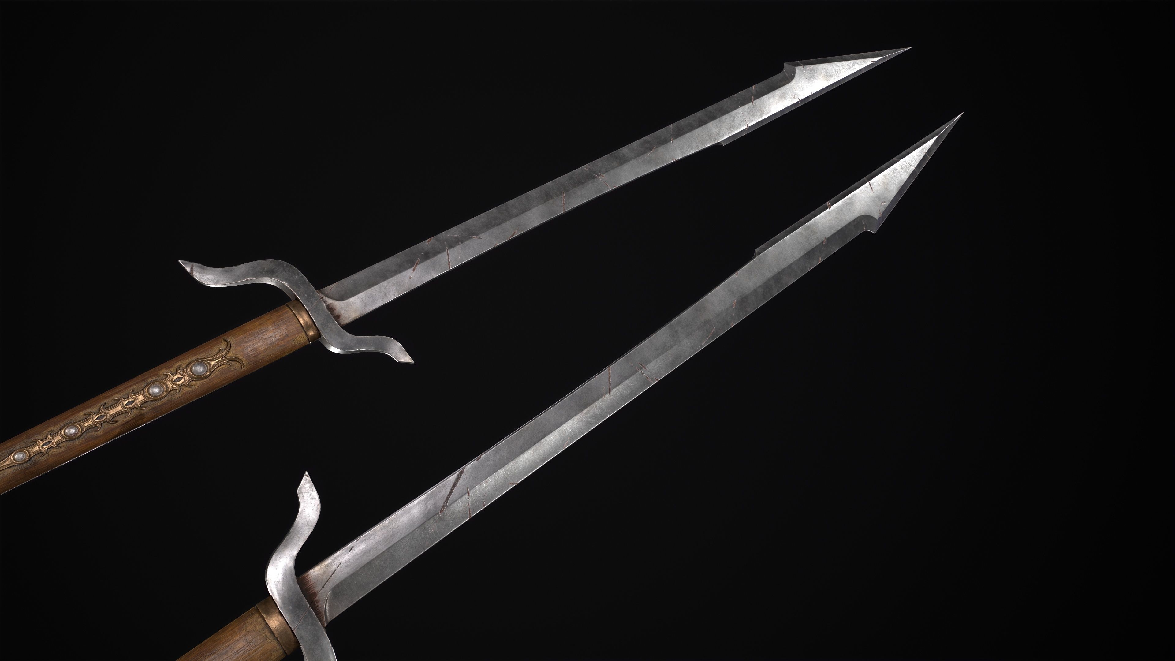 Fantazy Sword Melee Weapon Low-poly 3D model_5