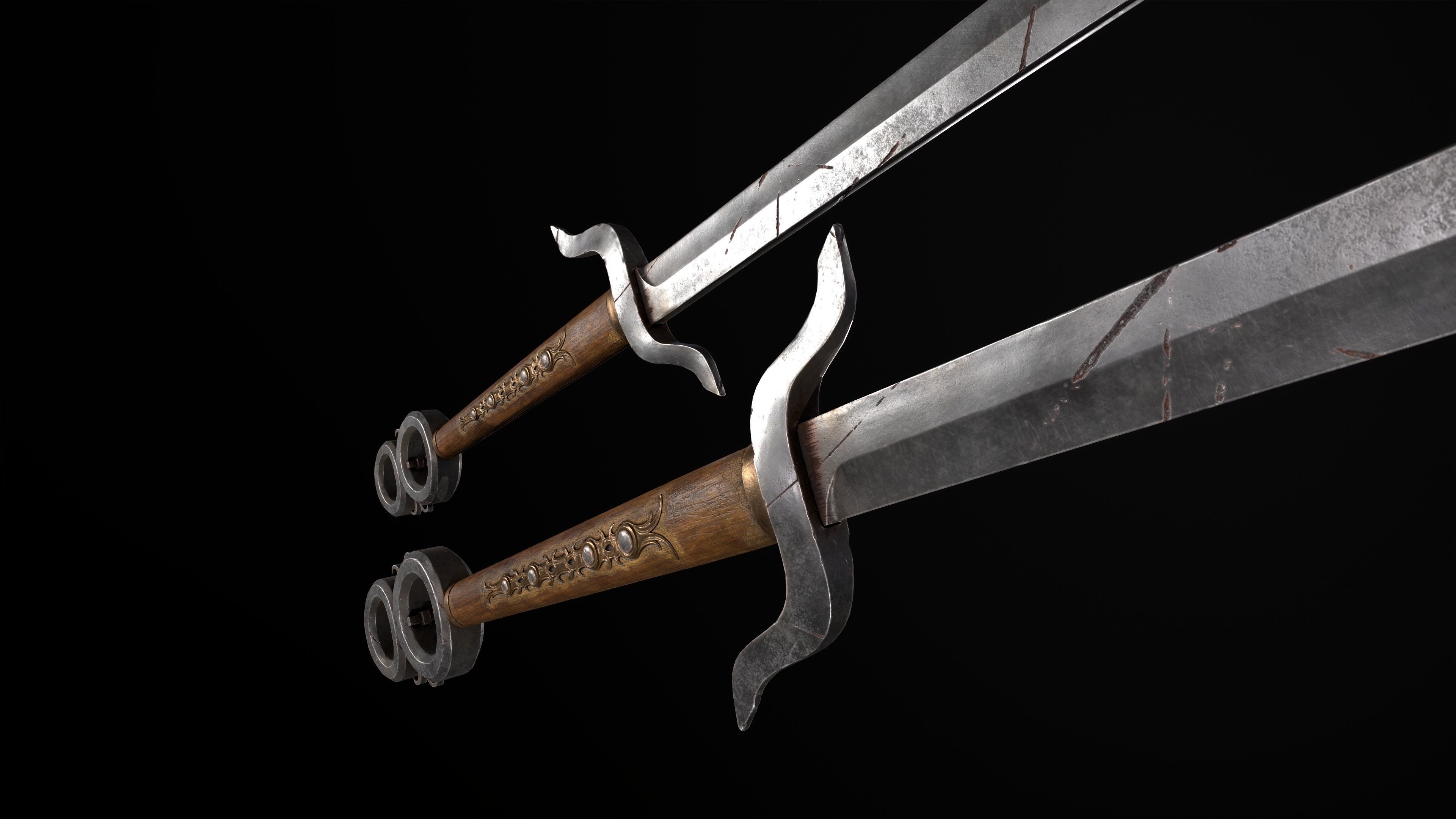 Fantazy Sword Melee Weapon Low-poly 3D model_4