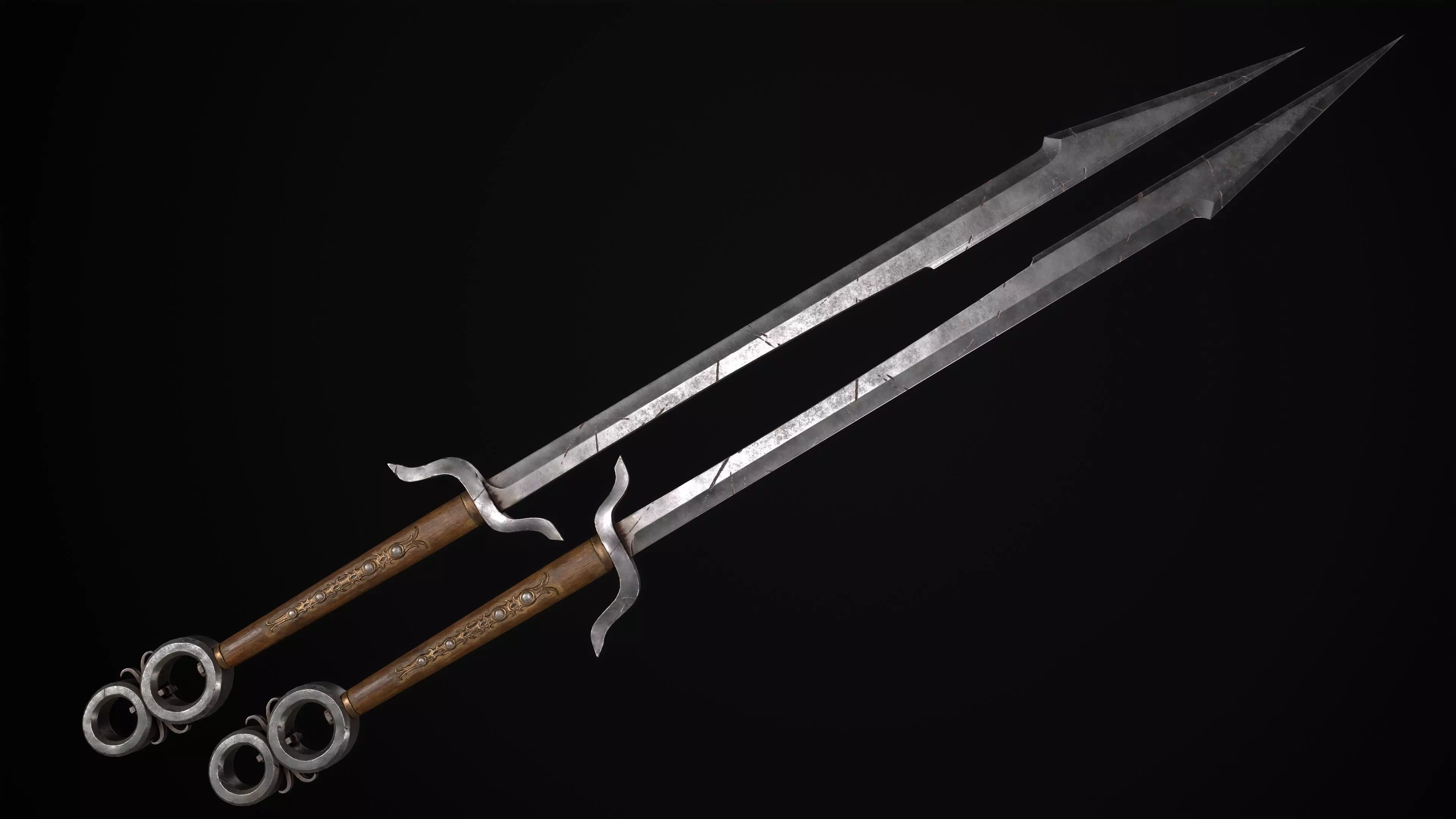Fantazy Sword Melee Weapon Low-poly 3D model_0