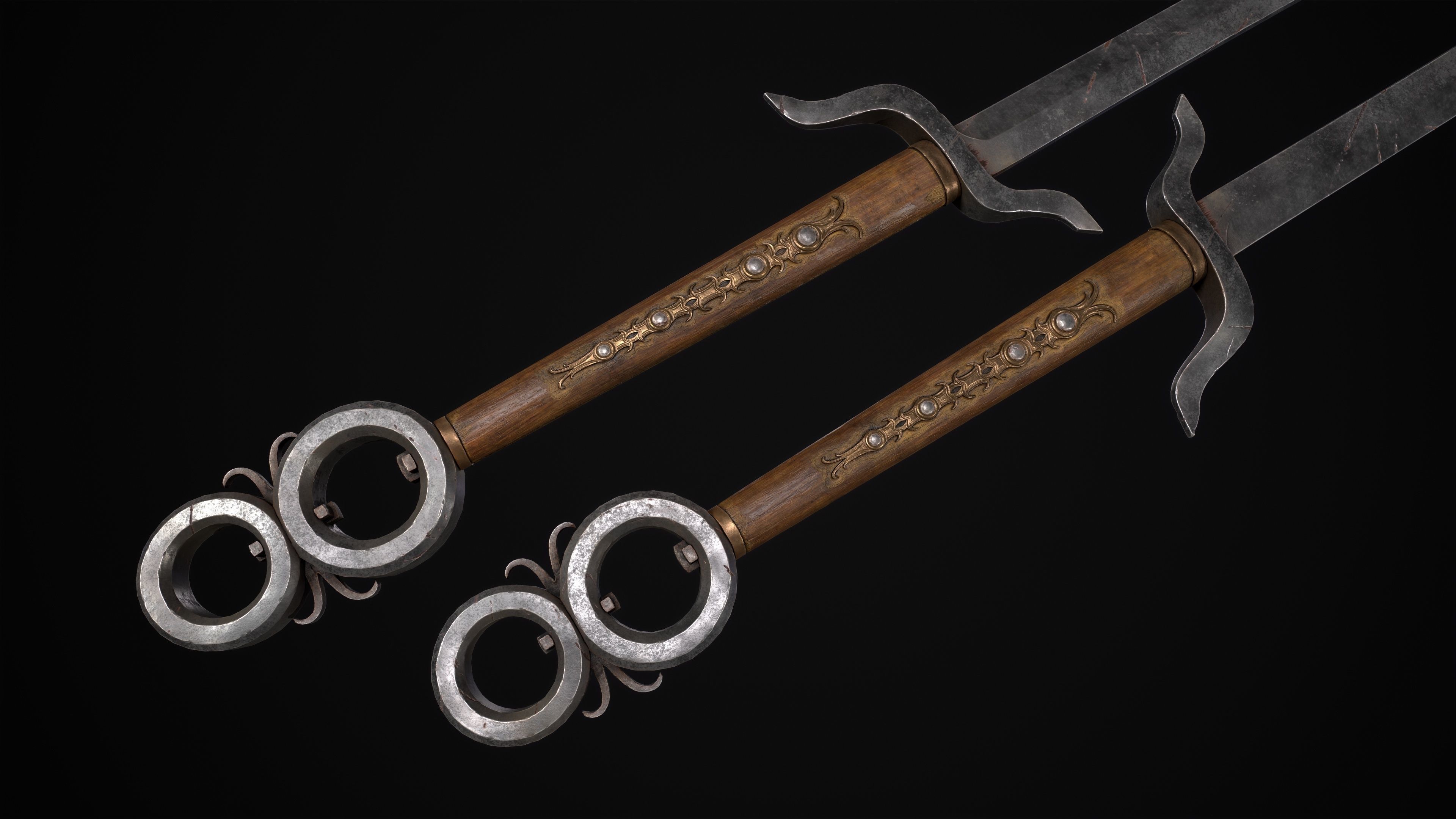 Fantazy Sword Melee Weapon Low-poly 3D model_2