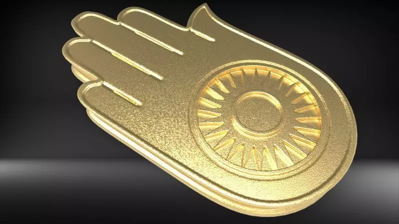 Jainism Ahimsa Necklace  Pendant Jewelry Jain Hand Symbol Hindu 3D print model_0