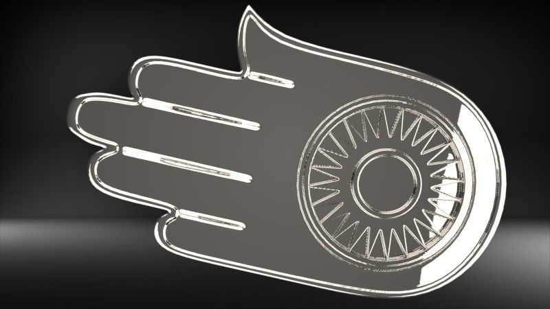 Jainism Ahimsa Necklace  Pendant Jewelry Jain Hand Symbol Hindu 3D print model_34