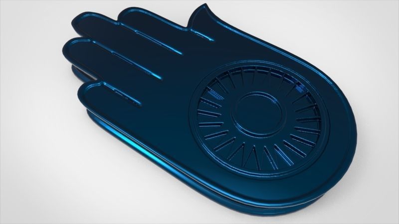 Jainism Ahimsa Necklace  Pendant Jewelry Jain Hand Symbol Hindu 3D print model_18