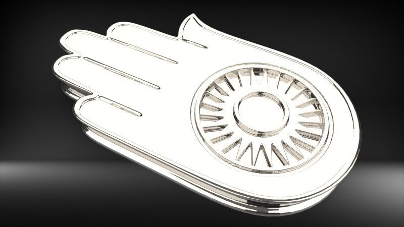 Jainism Ahimsa Necklace  Pendant Jewelry Jain Hand Symbol Hindu 3D print model_35