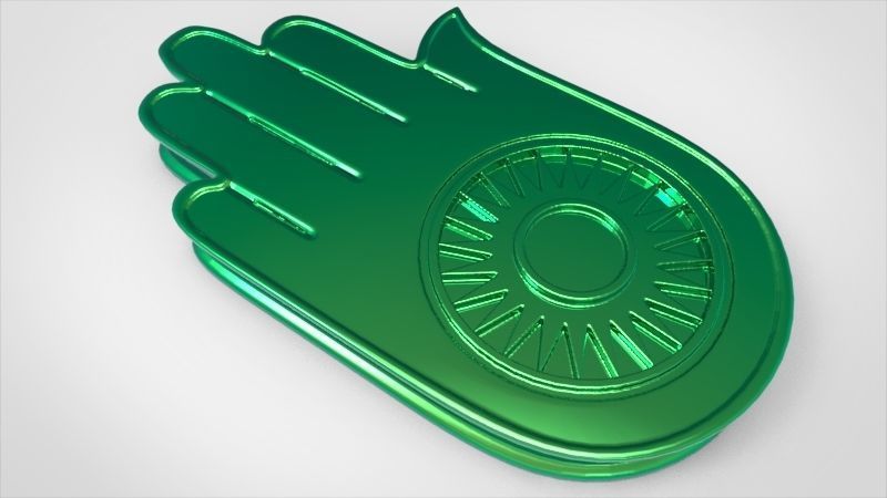 Jainism Ahimsa Necklace  Pendant Jewelry Jain Hand Symbol Hindu 3D print model_19