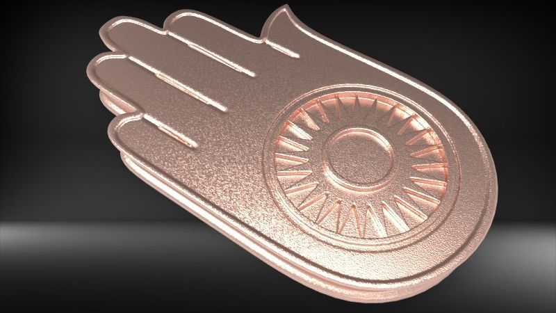 Jainism Ahimsa Necklace  Pendant Jewelry Jain Hand Symbol Hindu 3D print model_24
