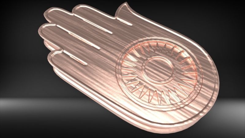 Jainism Ahimsa Necklace  Pendant Jewelry Jain Hand Symbol Hindu 3D print model_21