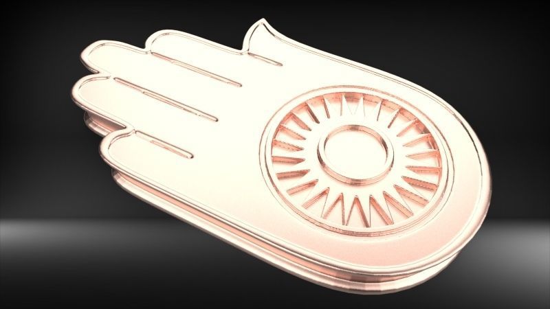 Jainism Ahimsa Necklace  Pendant Jewelry Jain Hand Symbol Hindu 3D print model_43