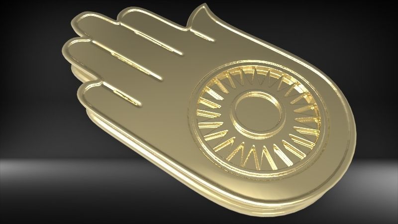 Jainism Ahimsa Necklace  Pendant Jewelry Jain Hand Symbol Hindu 3D print model_20