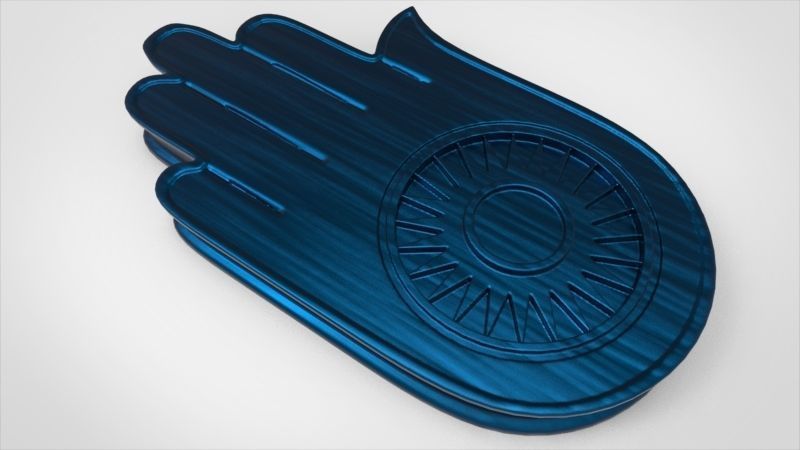Jainism Ahimsa Necklace  Pendant Jewelry Jain Hand Symbol Hindu 3D print model_17