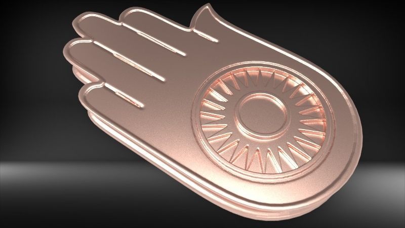 Jainism Ahimsa Necklace  Pendant Jewelry Jain Hand Symbol Hindu 3D print model_23