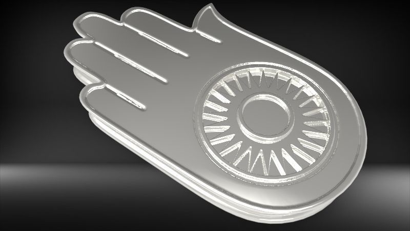 Jainism Ahimsa Necklace  Pendant Jewelry Jain Hand Symbol Hindu 3D print model_29