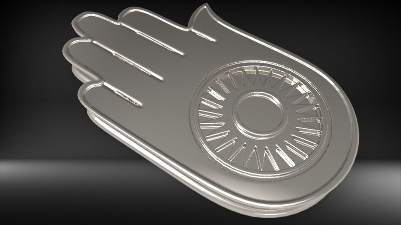 Jainism Ahimsa Necklace  Pendant Jewelry Jain Hand Symbol Hindu 3D print model_28