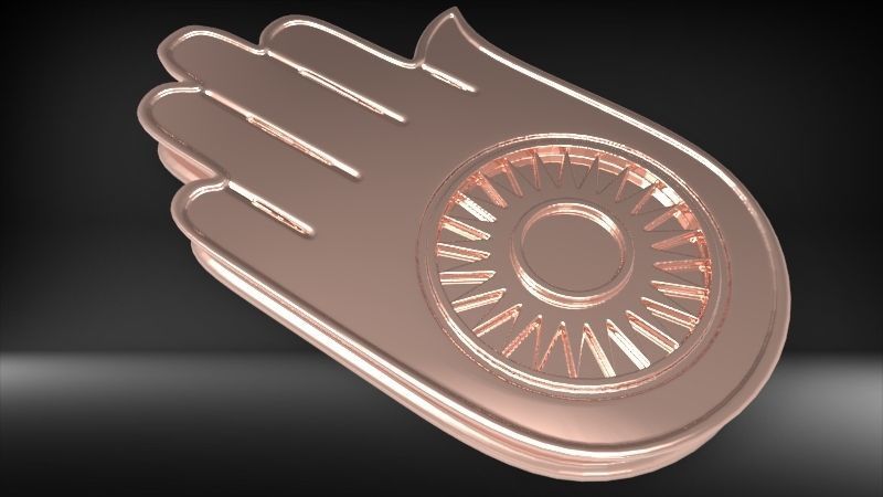 Jainism Ahimsa Necklace  Pendant Jewelry Jain Hand Symbol Hindu 3D print model_22