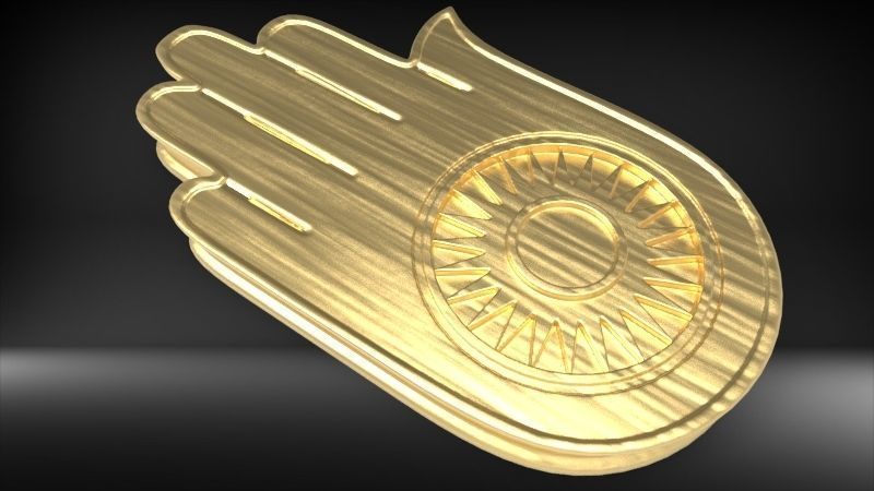 Jainism Ahimsa Necklace  Pendant Jewelry Jain Hand Symbol Hindu 3D print model_25