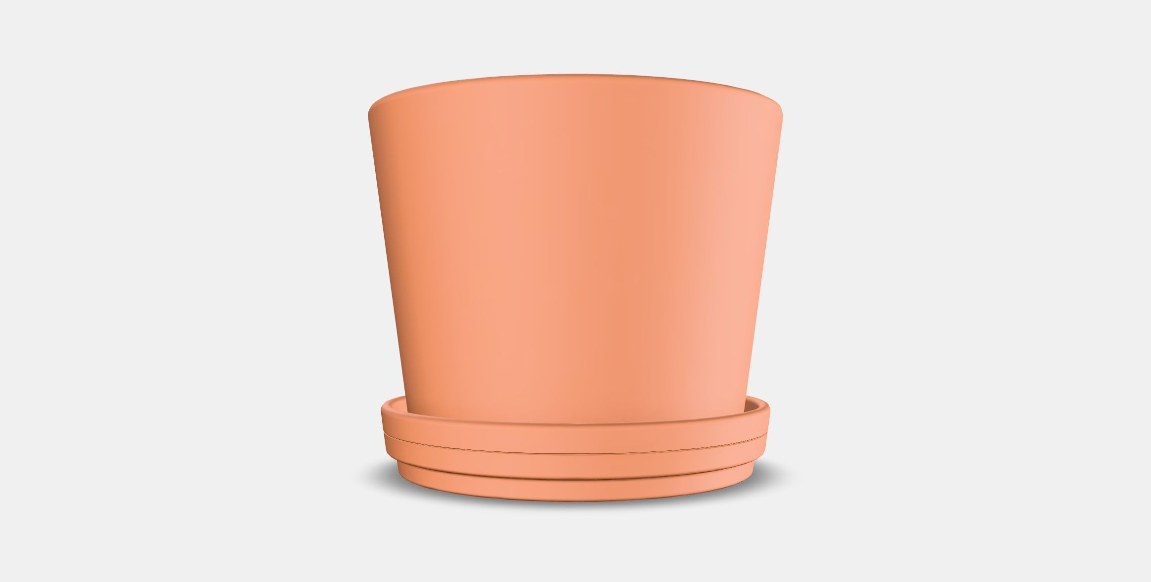BRUNBAR flower pot with saucer 1 Low-poly 3D model_16