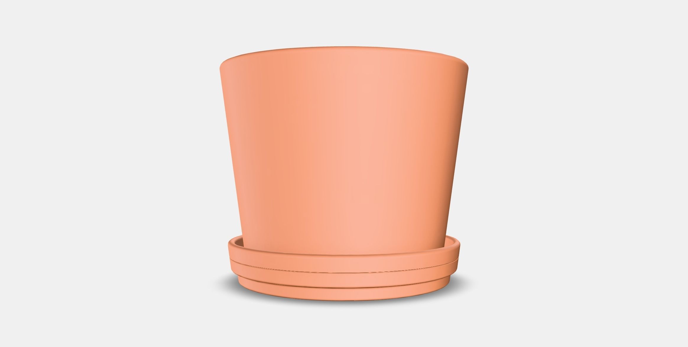 BRUNBAR flower pot with saucer 1 Low-poly 3D model_5