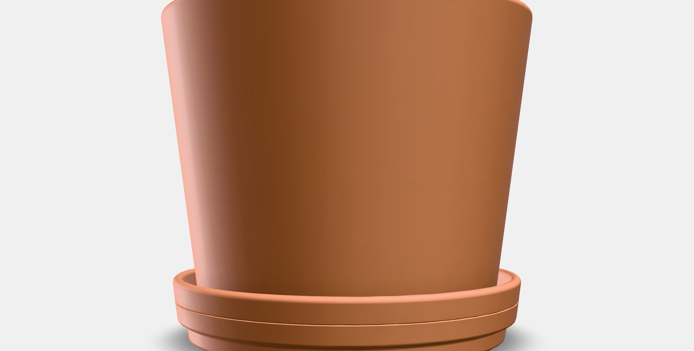 BRUNBAR flower pot with saucer 1 Low-poly 3D model_7