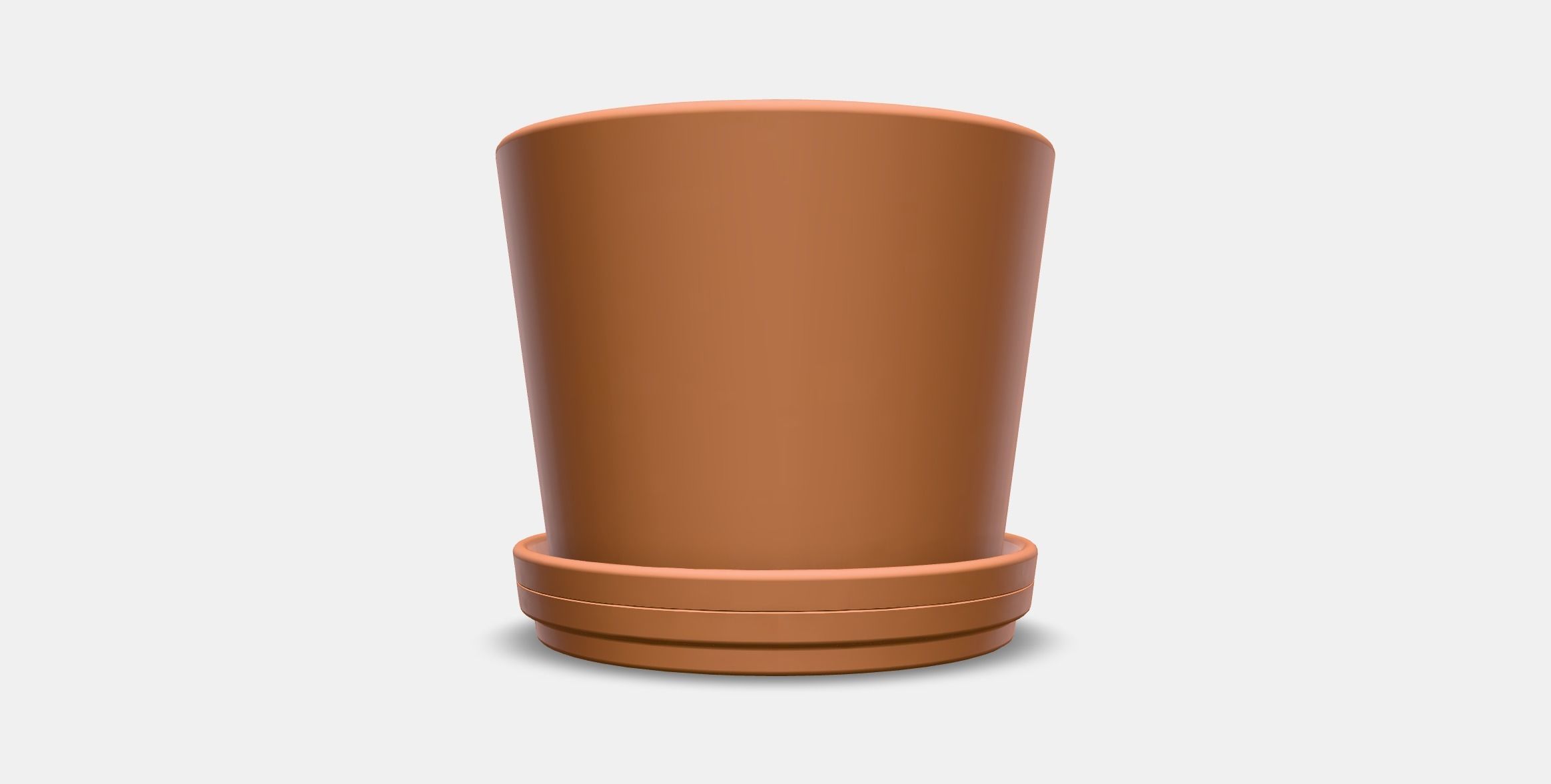 BRUNBAR flower pot with saucer 1 Low-poly 3D model_10