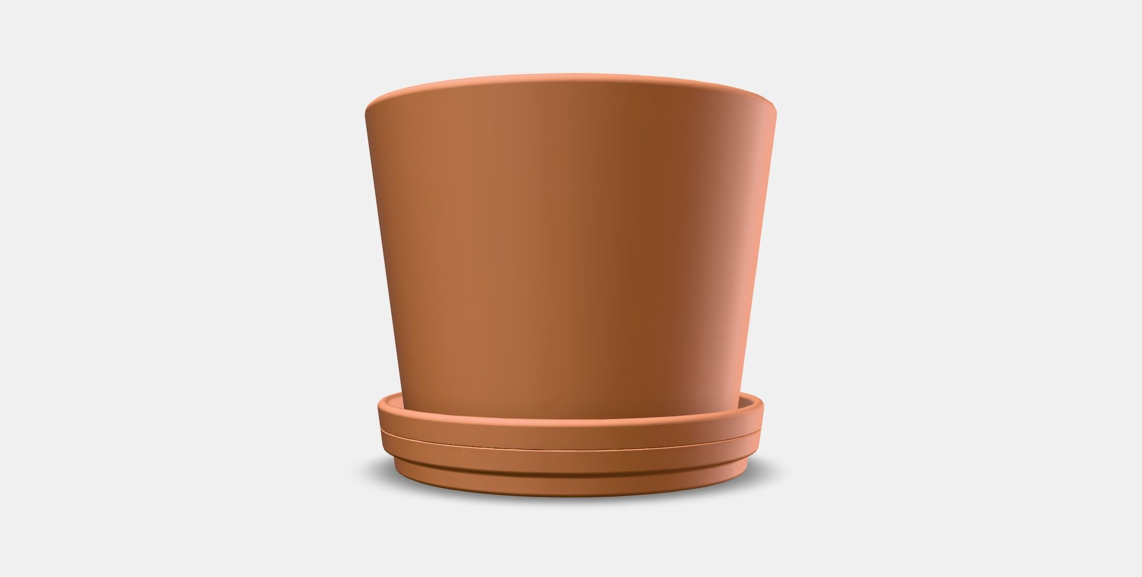 BRUNBAR flower pot with saucer 1 Low-poly 3D model_12