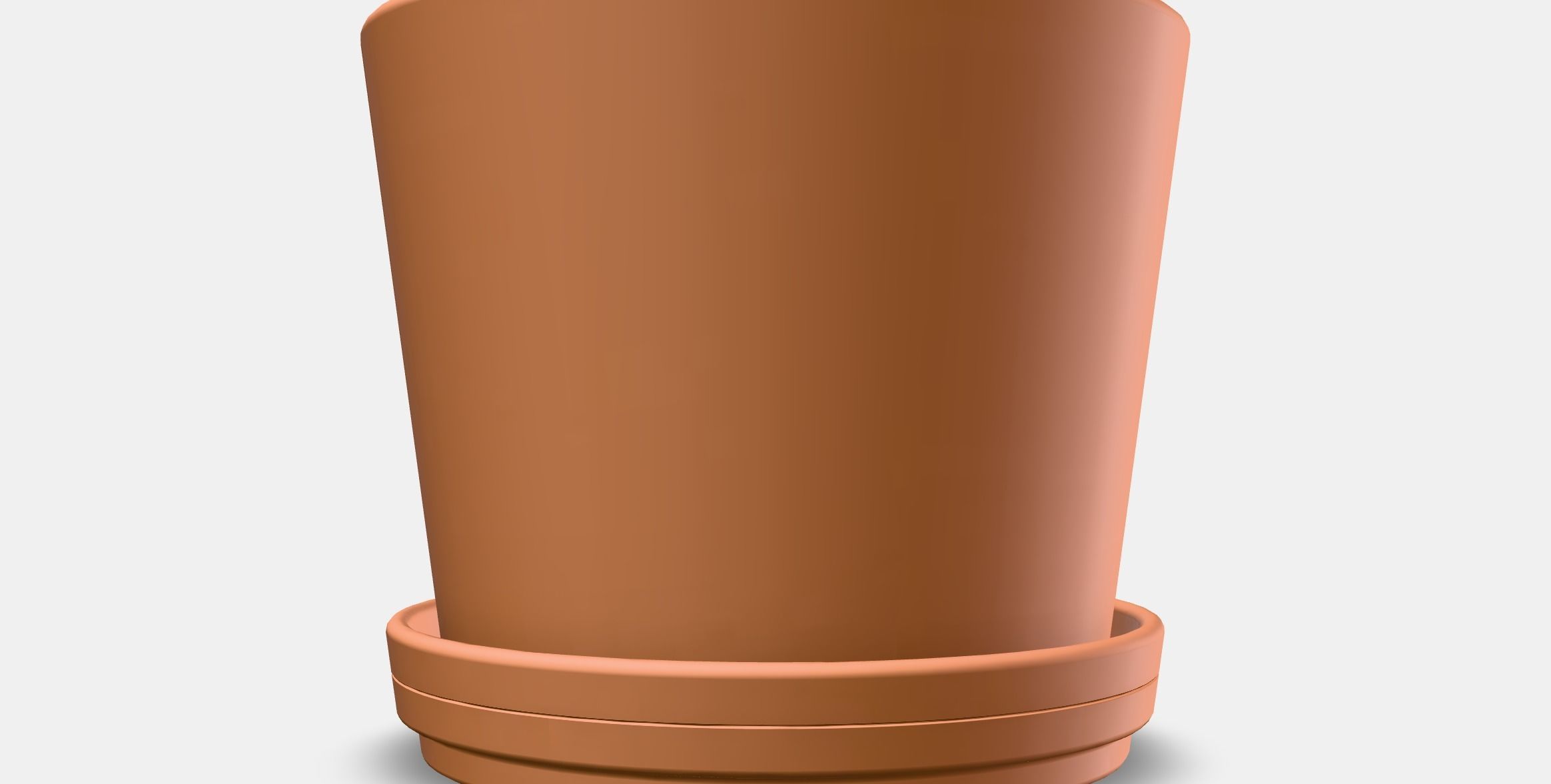 BRUNBAR flower pot with saucer 1 Low-poly 3D model_14
