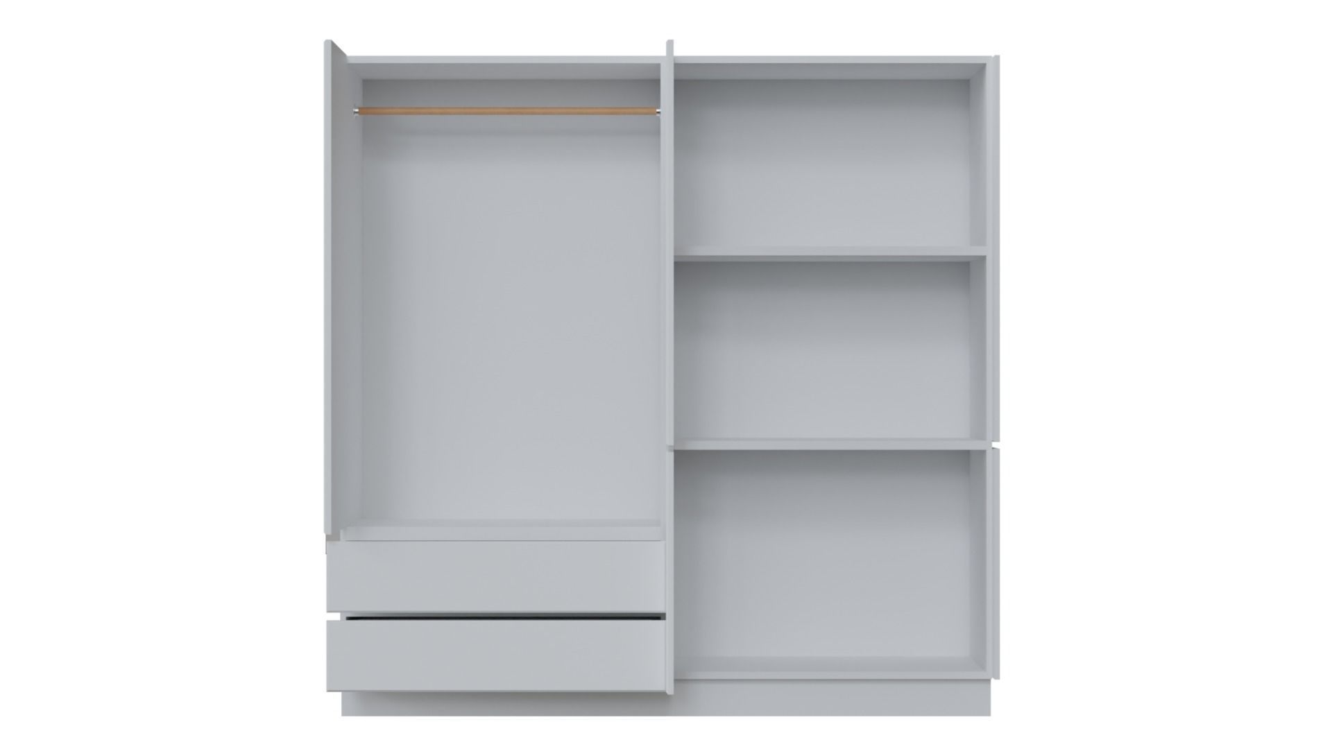 Modern White Wardrobe 3D model_2