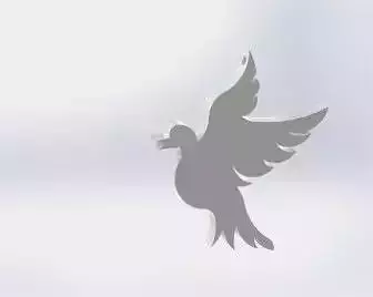 pigeon-earrings silhouette of dove 3D print model