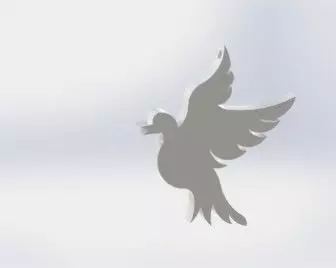 pigeon-earrings silhouette of dove 3D print model_0