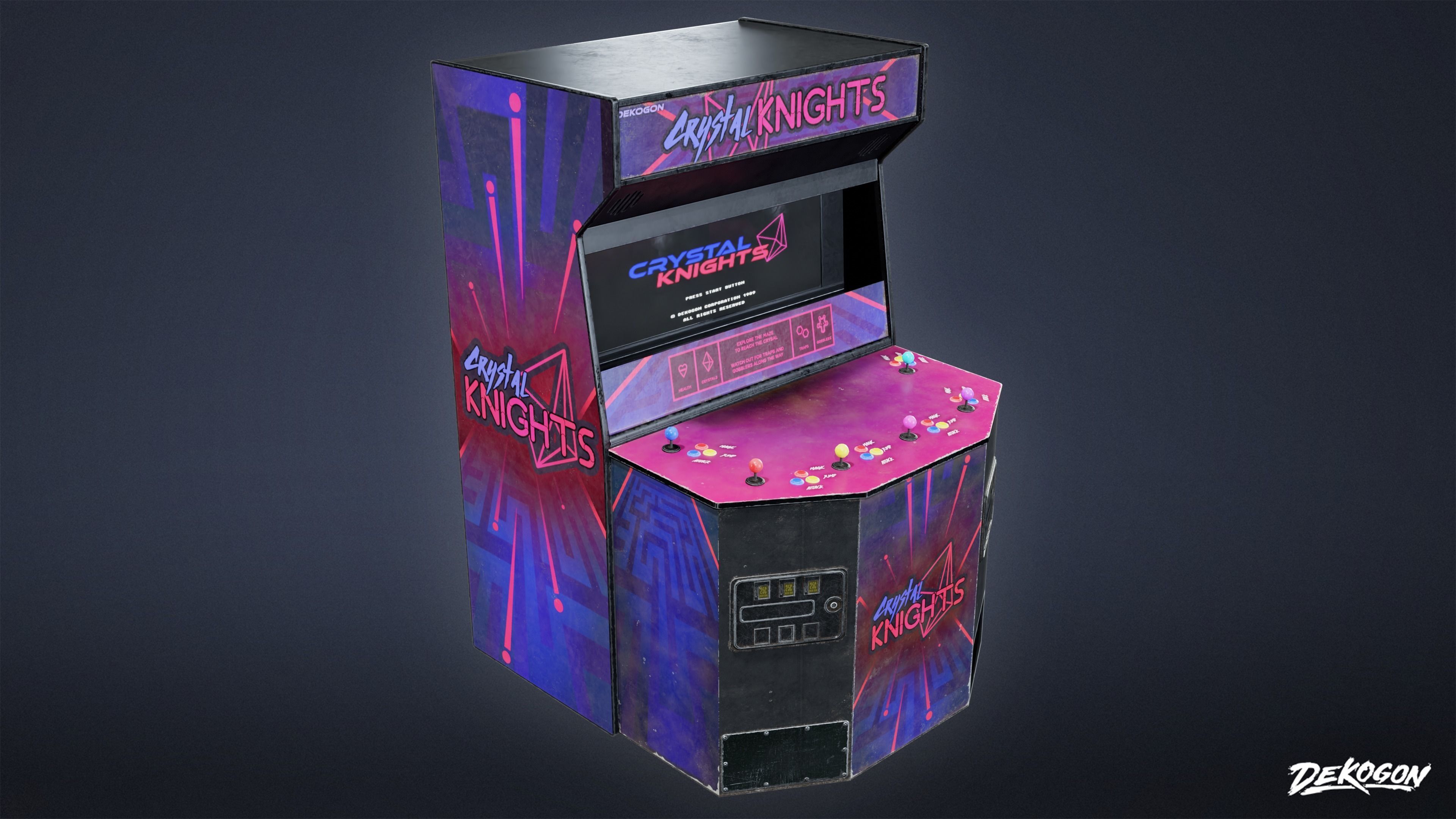 ARCADE - Arcade Cabinet 01 - LOW POLY Low-poly 3D model_14