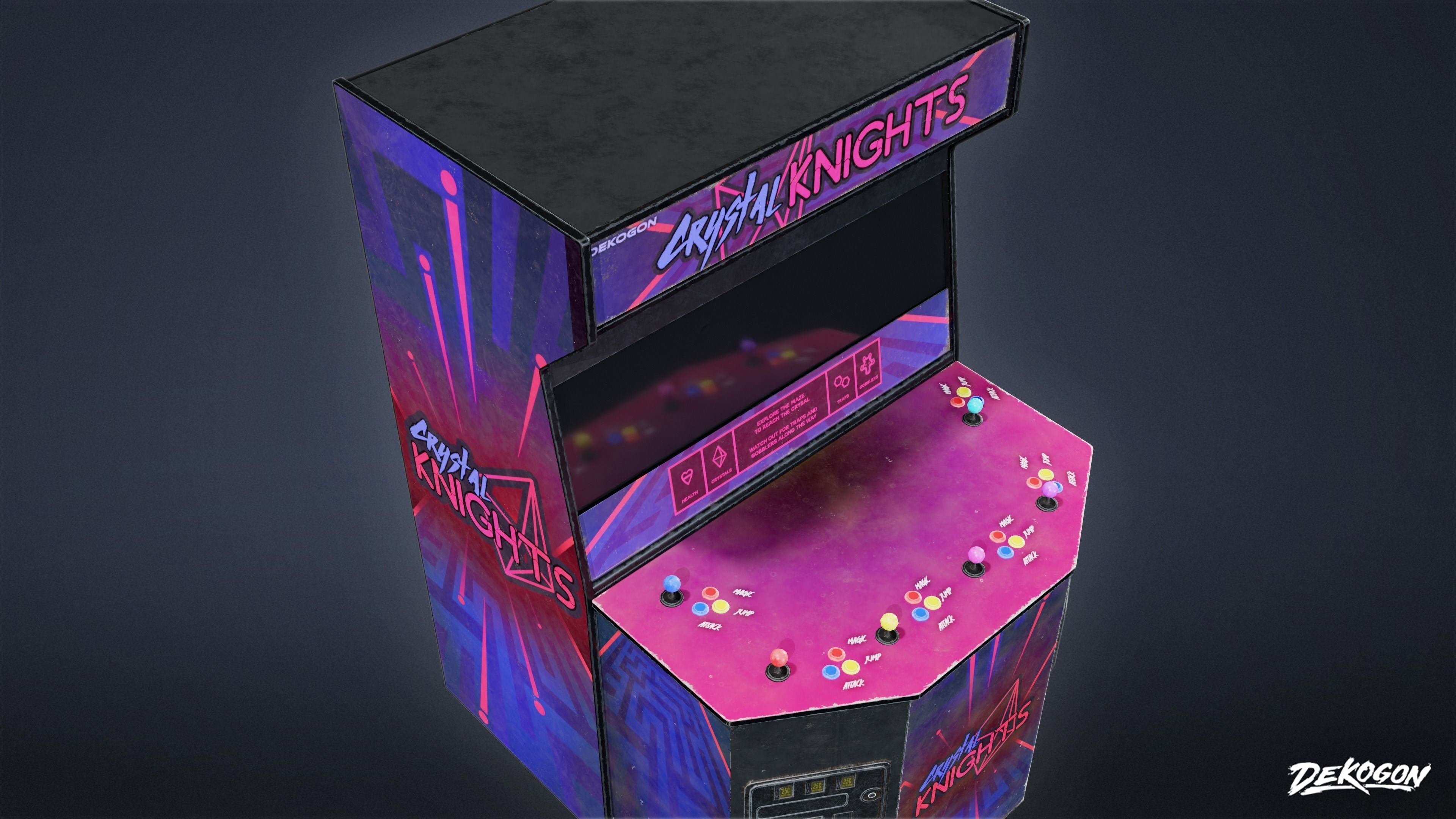 ARCADE - Arcade Cabinet 01 - LOW POLY Low-poly 3D model_9