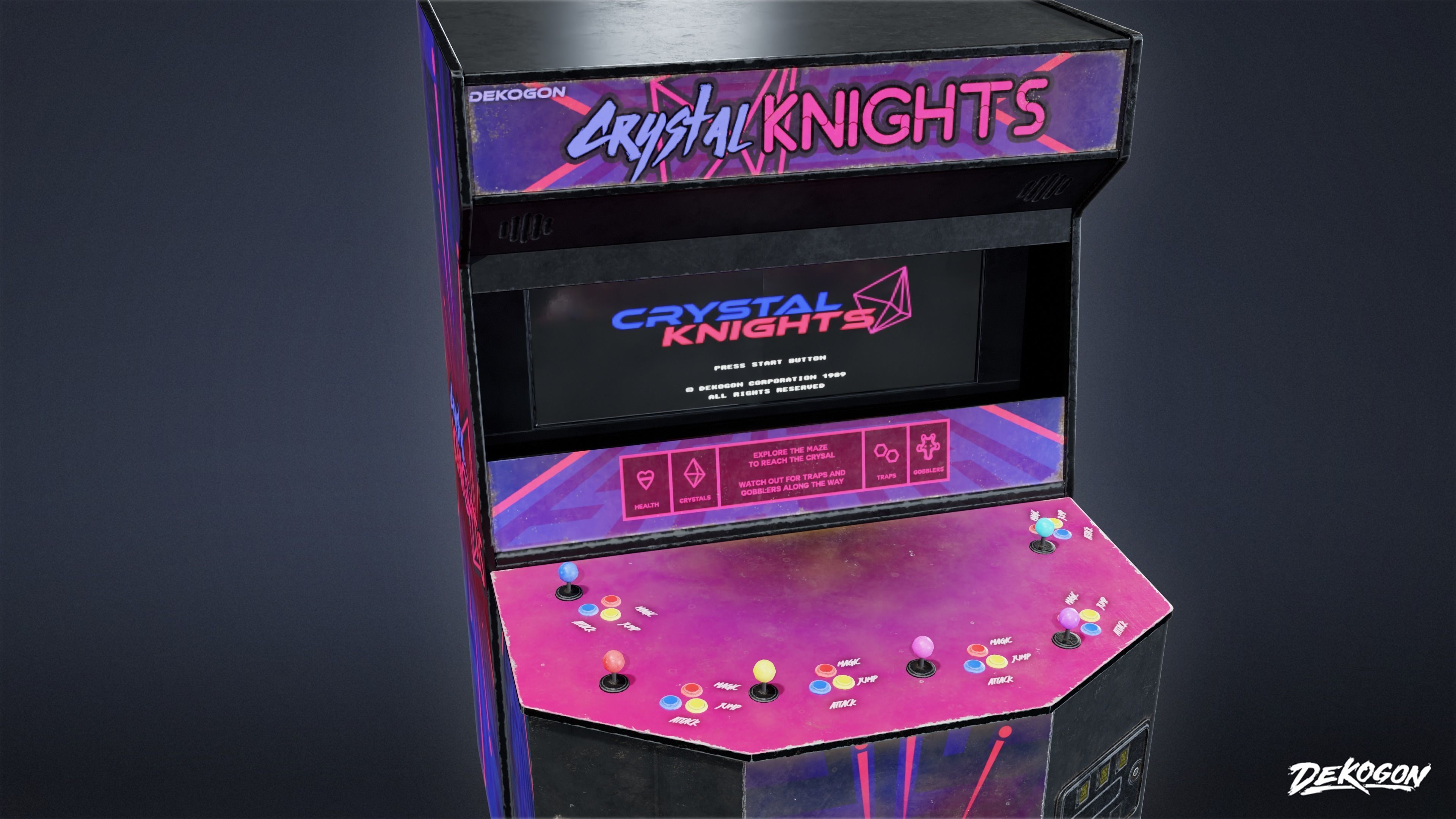 ARCADE - Arcade Cabinet 01 - LOW POLY Low-poly 3D model_11