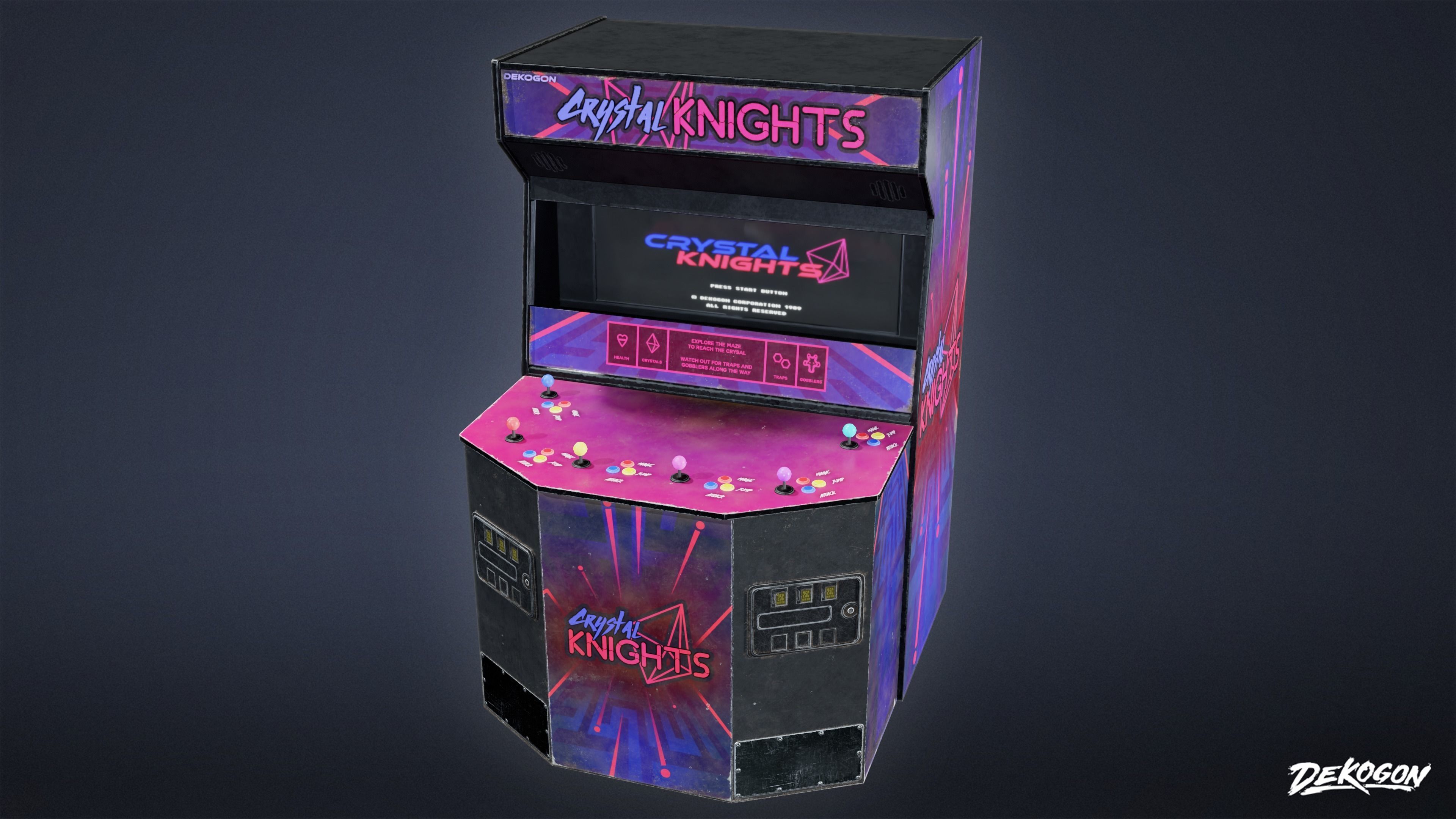 ARCADE - Arcade Cabinet 01 - LOW POLY Low-poly 3D model_7