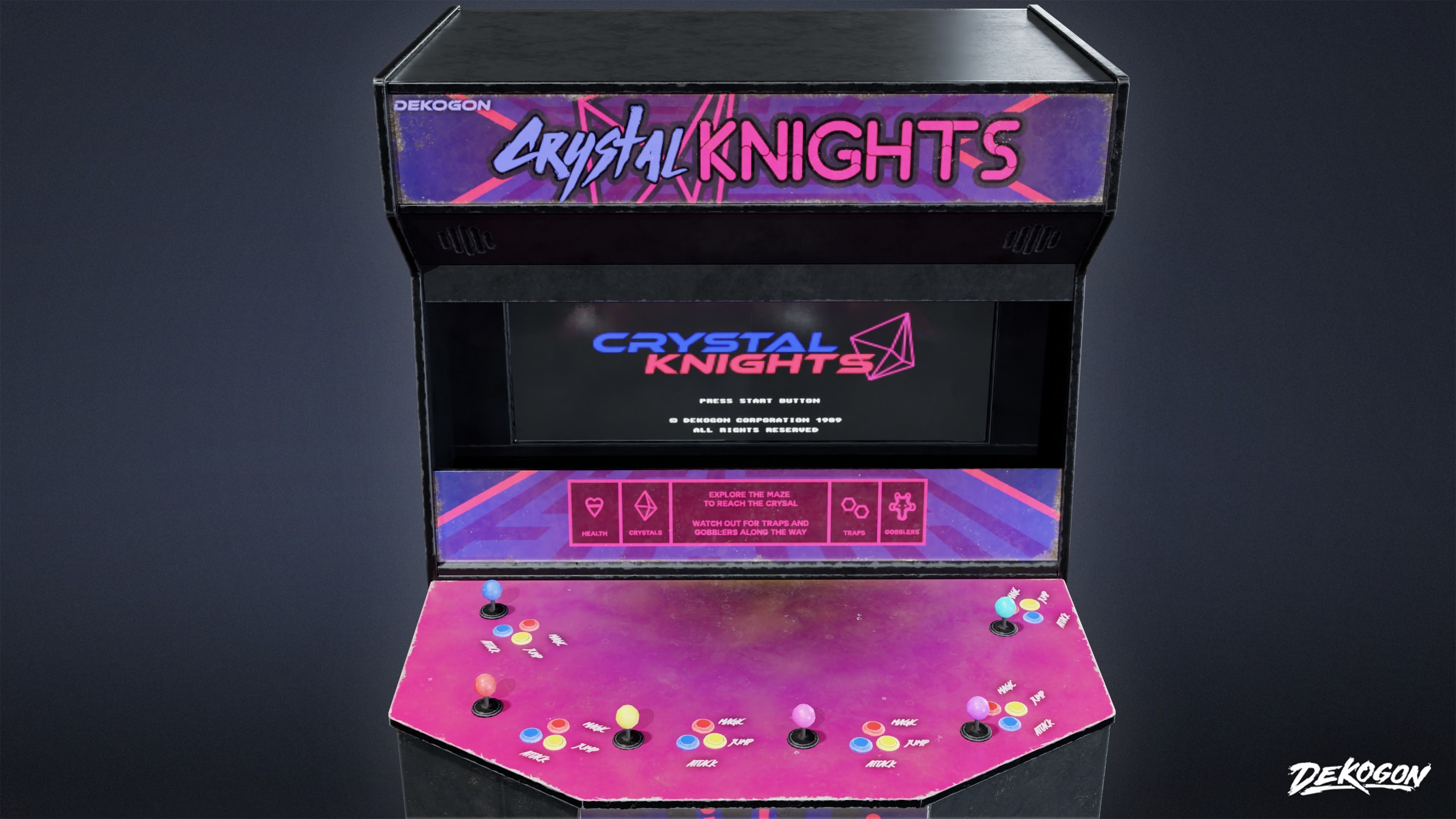 ARCADE - Arcade Cabinet 01 - LOW POLY Low-poly 3D model_12