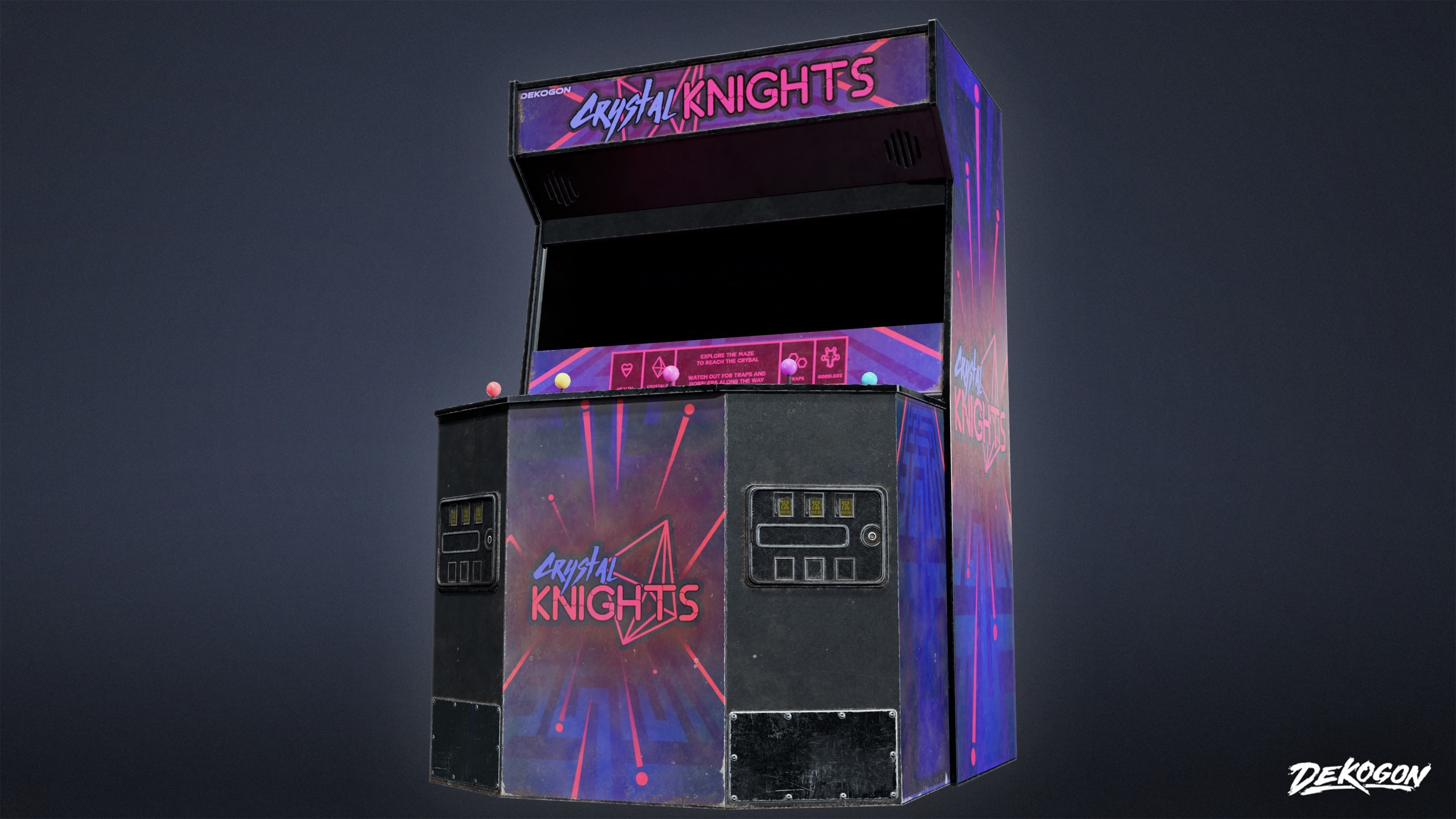 ARCADE - Arcade Cabinet 01 - LOW POLY Low-poly 3D model_3