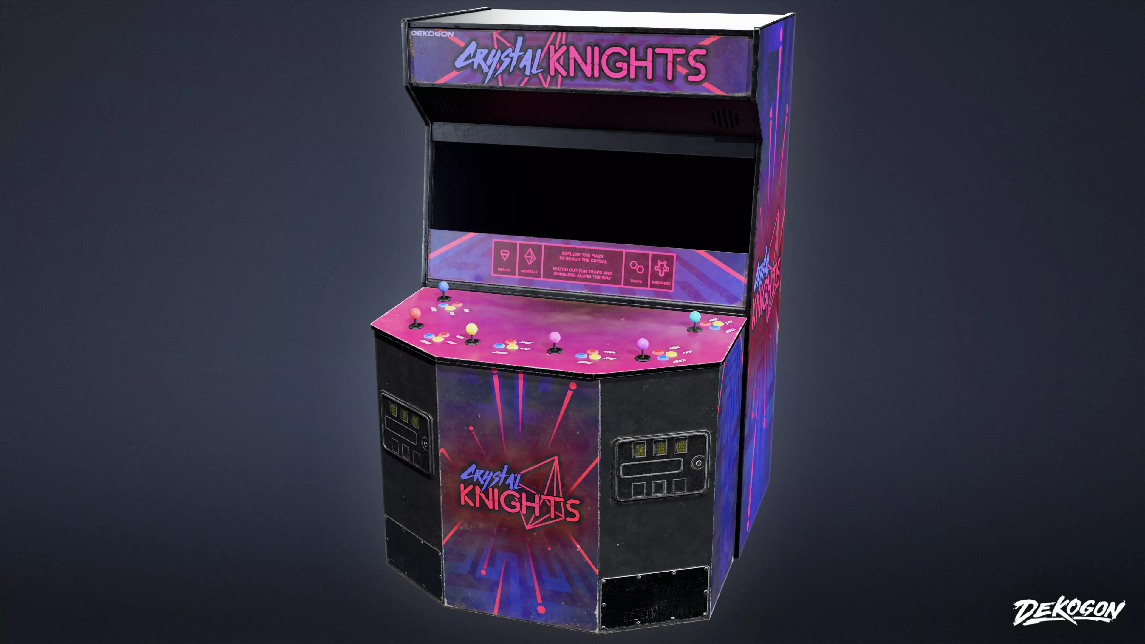 ARCADE - Arcade Cabinet 01 - LOW POLY Low-poly 3D model_0
