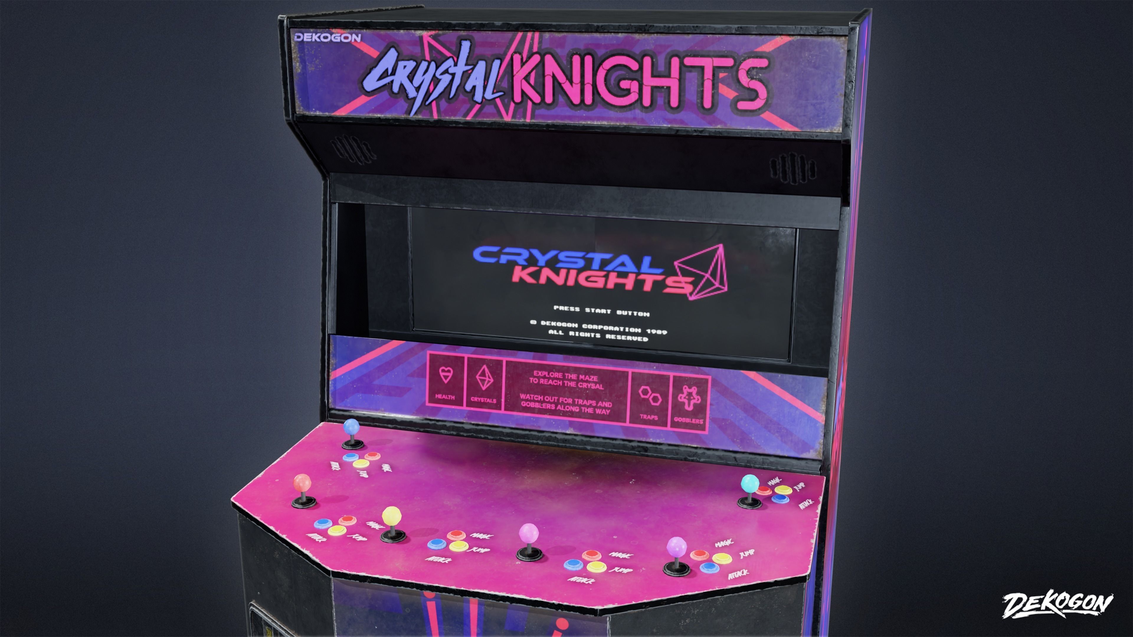 ARCADE - Arcade Cabinet 01 - LOW POLY Low-poly 3D model_10