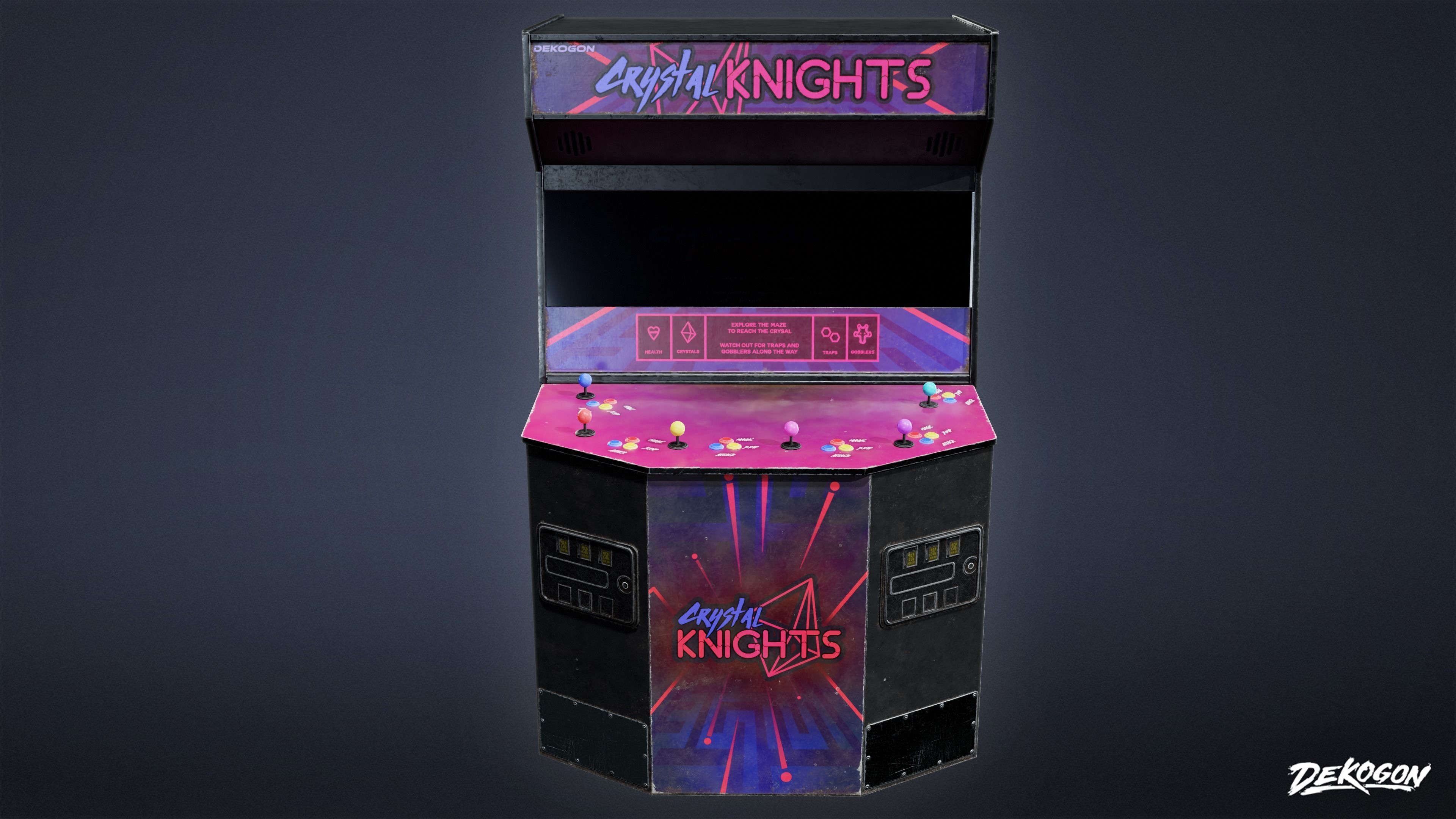 ARCADE - Arcade Cabinet 01 - LOW POLY Low-poly 3D model_2