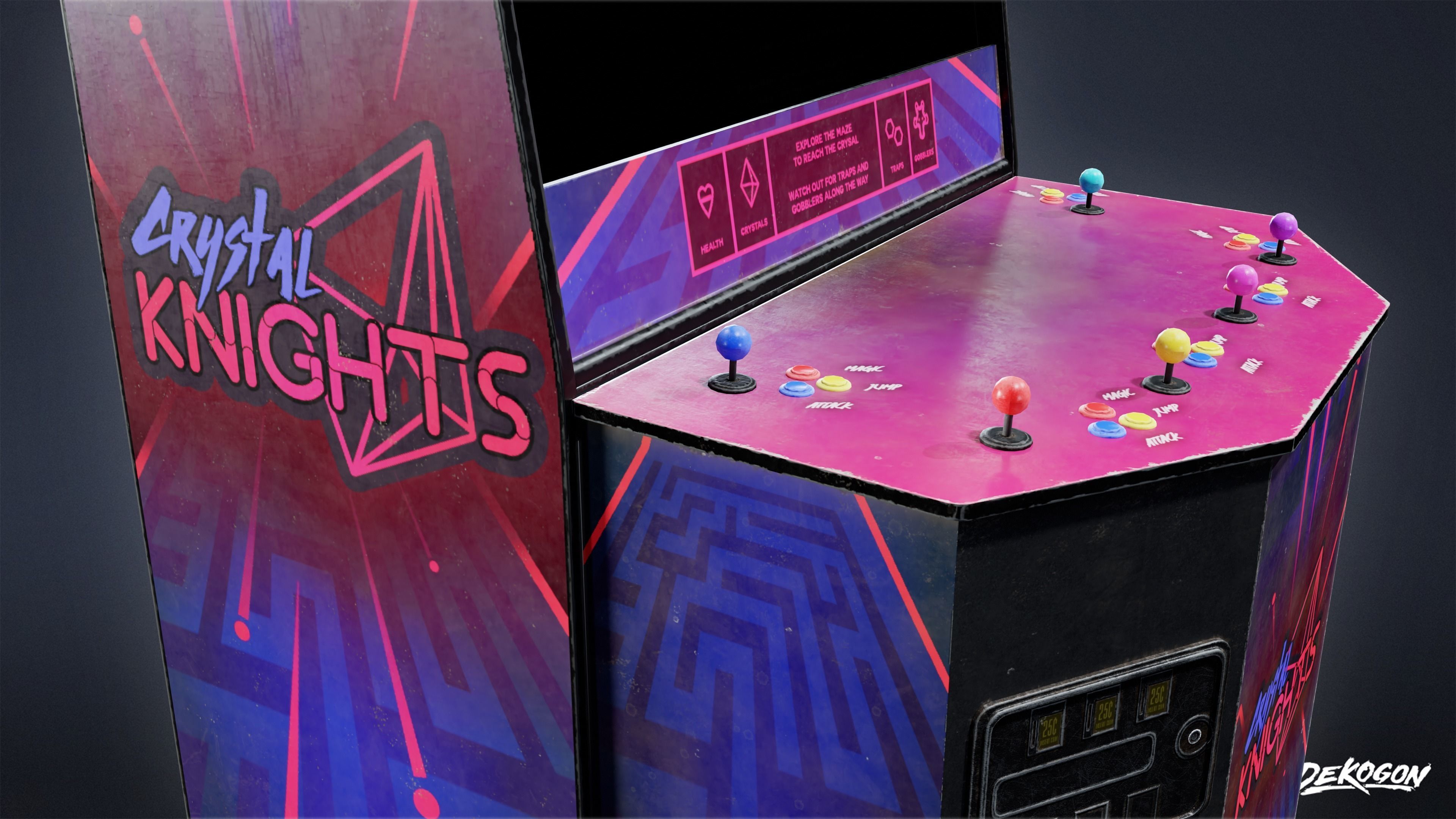 ARCADE - Arcade Cabinet 01 - LOW POLY Low-poly 3D model_8