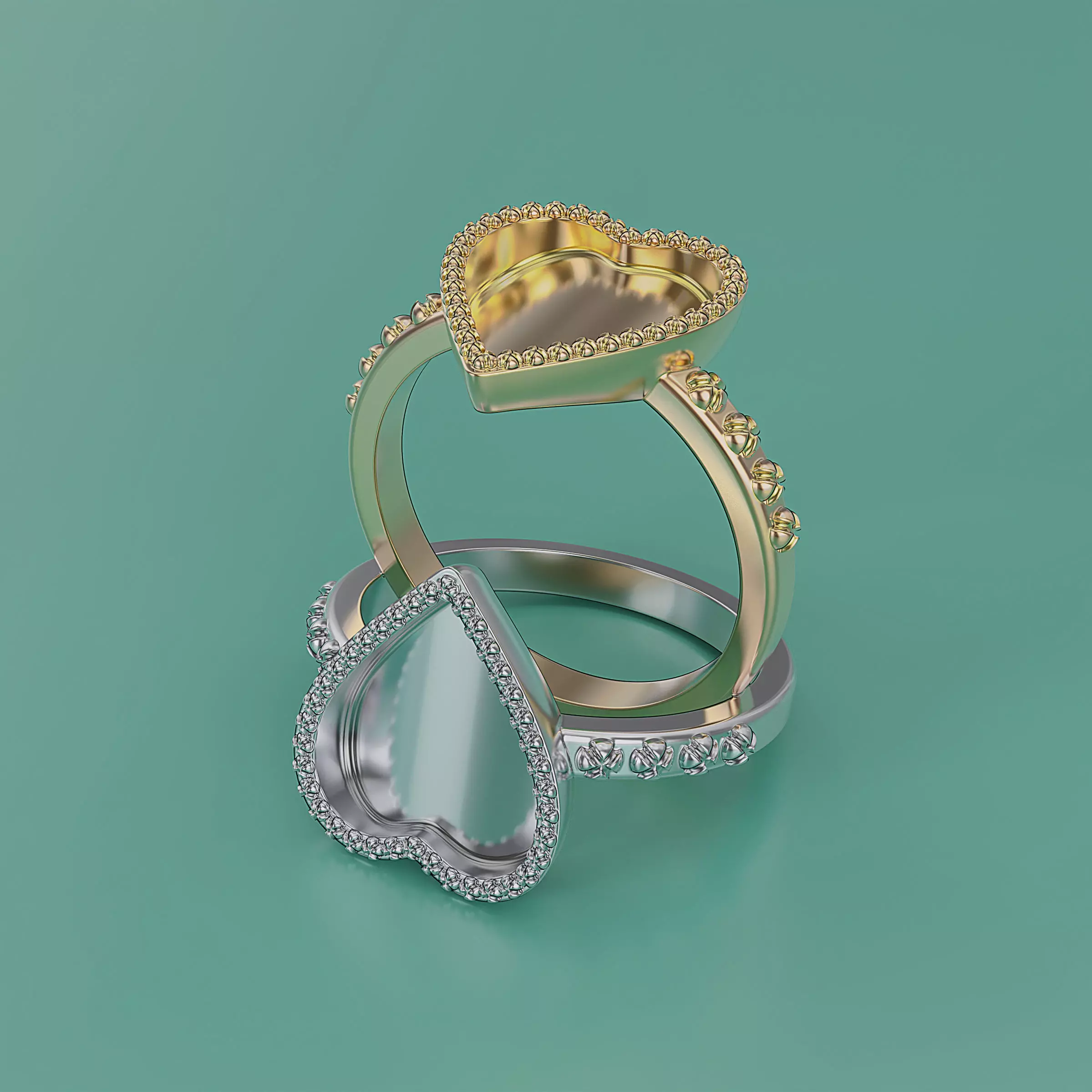 Heart Ring 3D print model_0