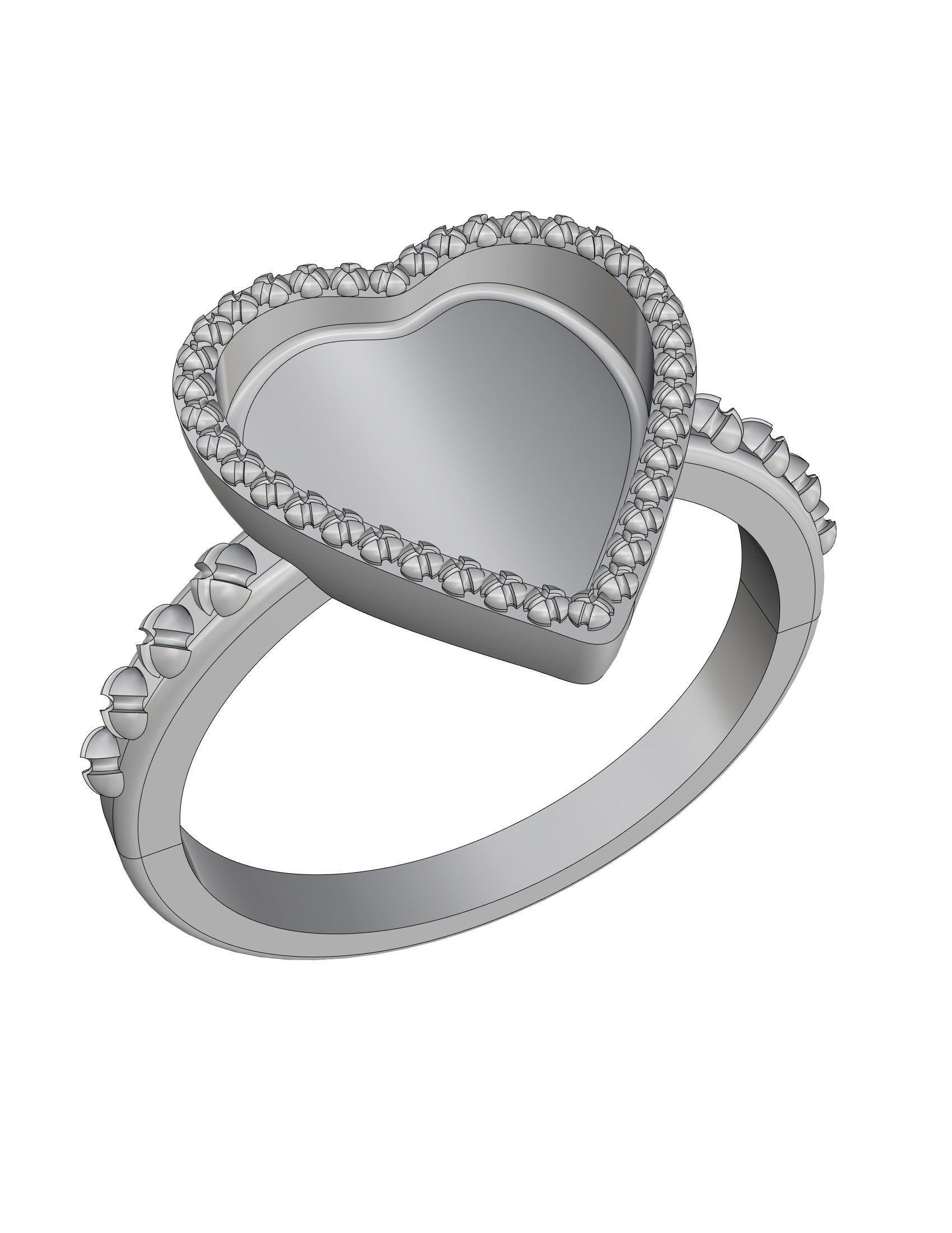 Heart Ring 3D print model_3