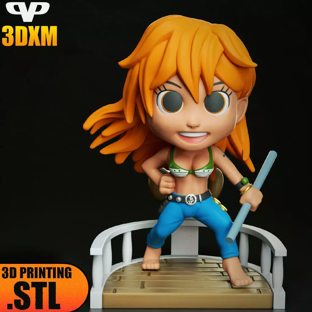 Nami Chibi STL for 3D Printing ChibiSTL 3DXM 3D print model_0