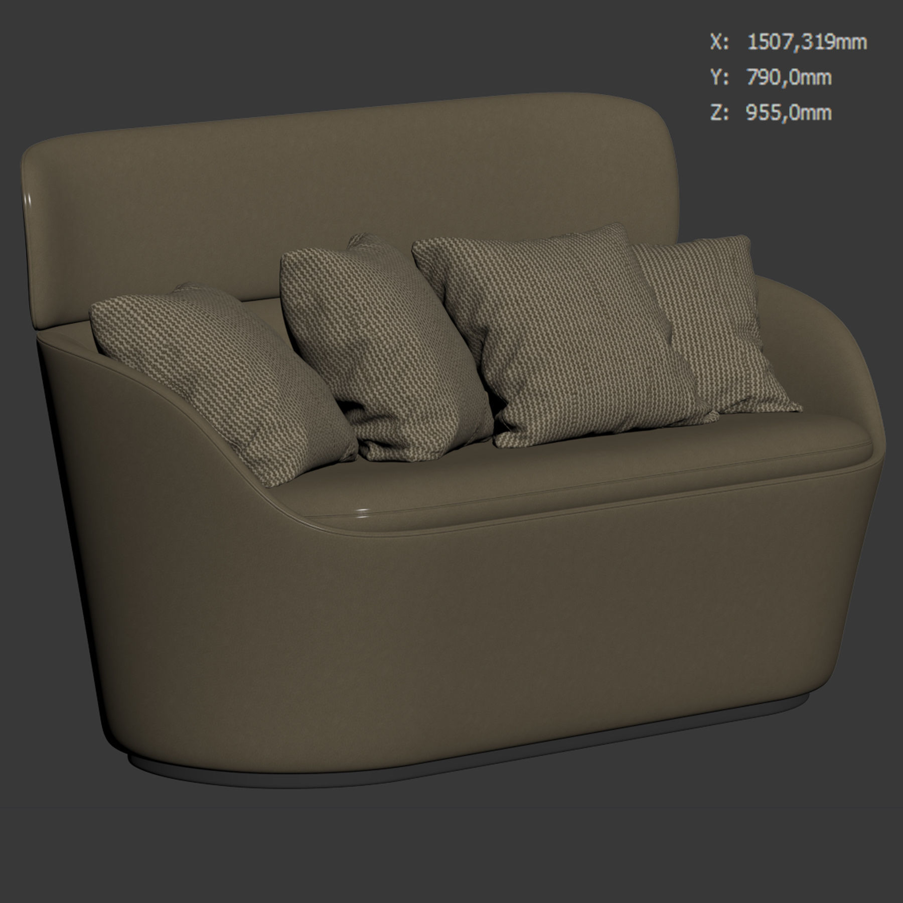 Radar Sofa By Sagal Group 3D model_5